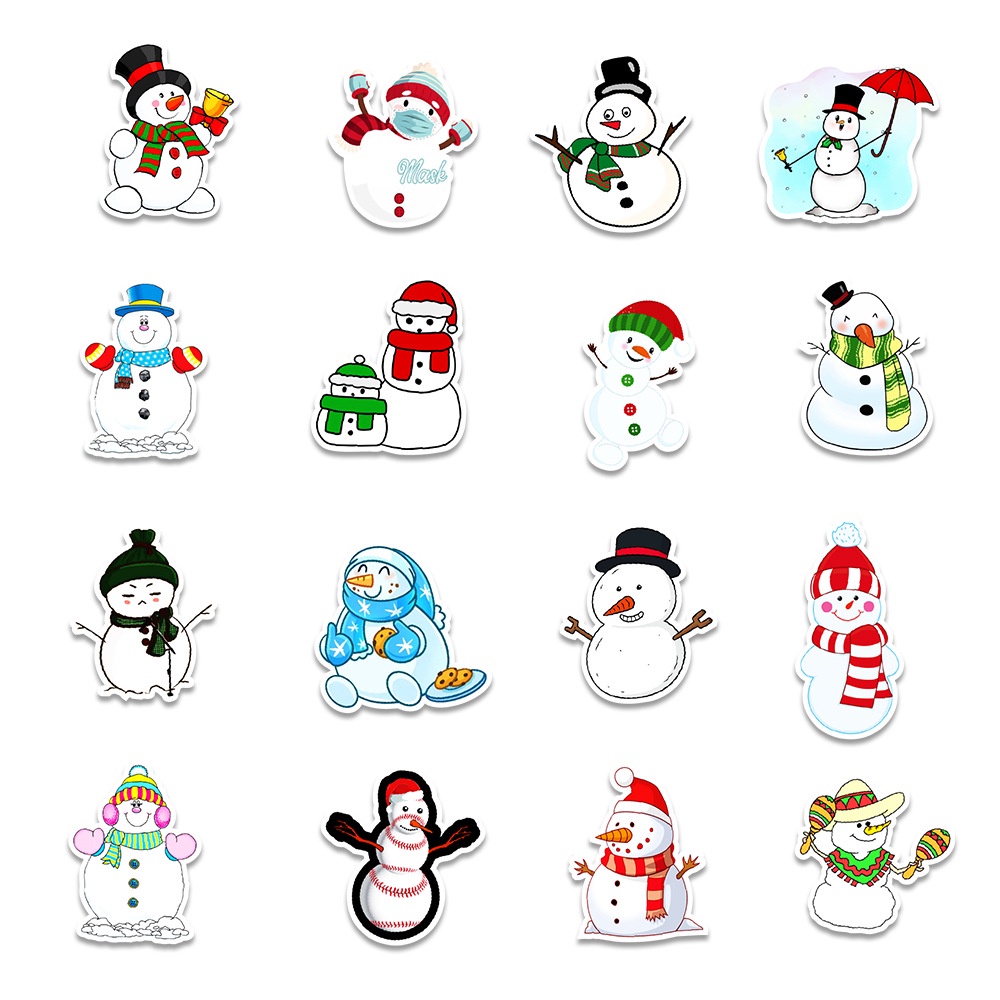 50 Sticker NGƯỜI TUYẾT chống nước sticker dán laptop,, đàn guitar, mũ bảo hiểm, vali không trùng nhau