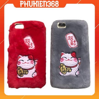 Ốp iphone, case iphone lông hình mèo thần tài cho 6/6splus, 7/8 nhỏ