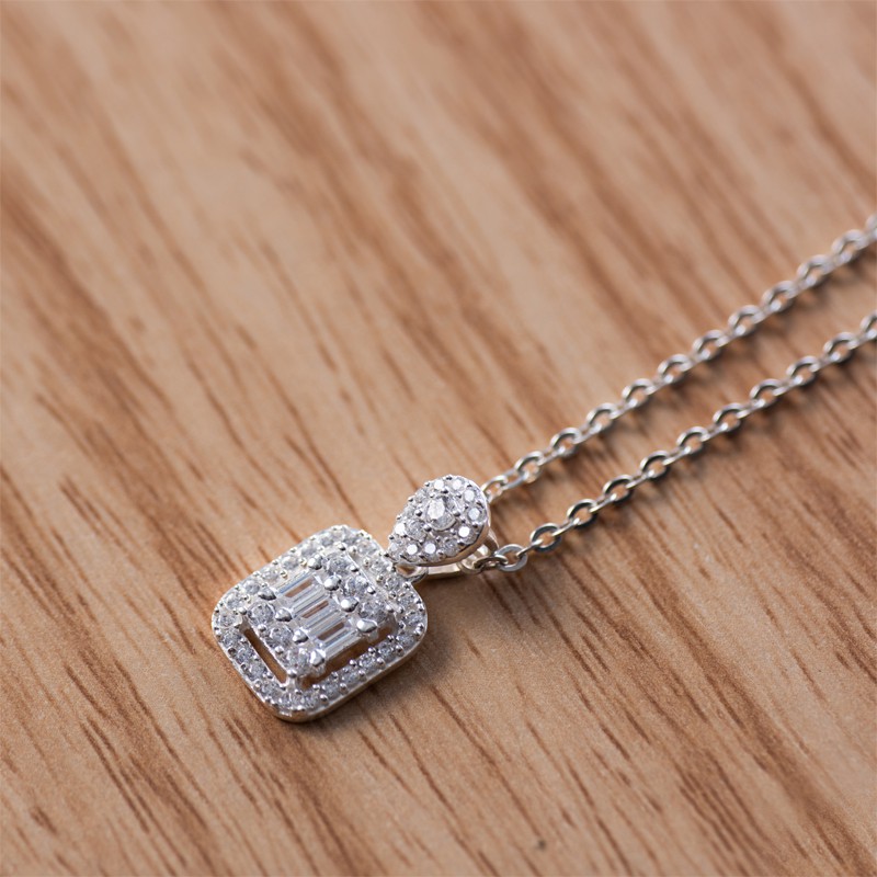 Vòng Cổ Bạc, Dây Chuyền Bạc Mặt Vuông Cho Nữ TNC JEWELLERY
