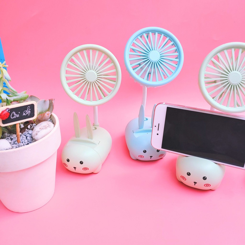Quạt mini để bàn hình mèo siêu dễ thương - có kèm giá đỡ điện thoại #5