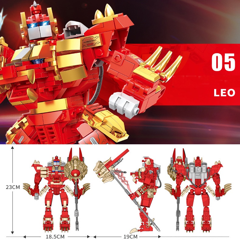 Đồ chơi lắp ráp cho bé Mẫu 12 chòm sao có thể biến thành robot với hơn 450 chi tiết nhựa ABS