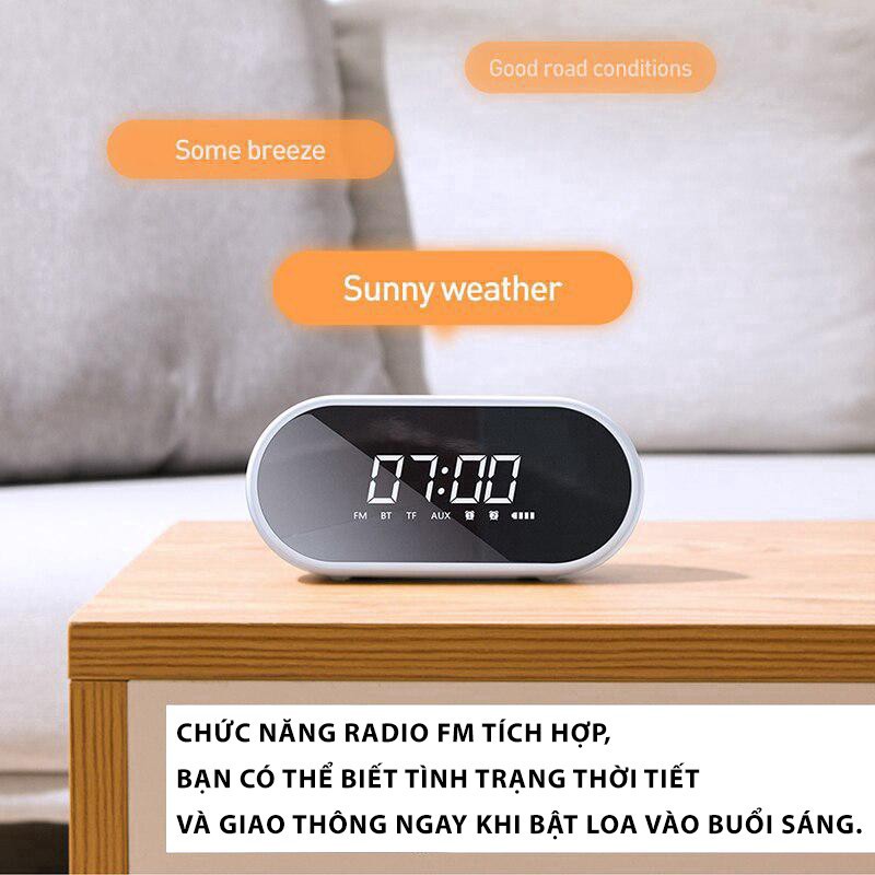 Loa Bluetooth Không Dây Tích Hợp Đồng Hồ Báo Thức Đa Năng 4 Trong 1 Baseus Encok E09 Wireless Speaker Heavy Bass Stereo