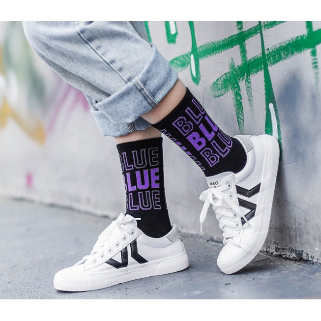 Vớ BLUE cao cổ Nam Nữ phong cách thể thao, trẻ trung, năng động.