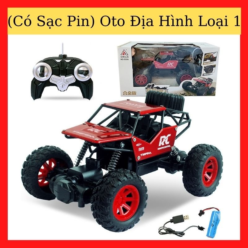 Xe Địa Hình Điều Khiển Từ Xa Chạy Tốc Độ Cao Có Pin Sạc Di Chuyển 4 Chiều
