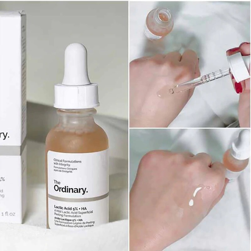 Serum loại bỏ tế bào chết The Ordinary Lactic Acid 5%-10% tinh chất AHA giữ ẩm HA 30ml EffeSkin