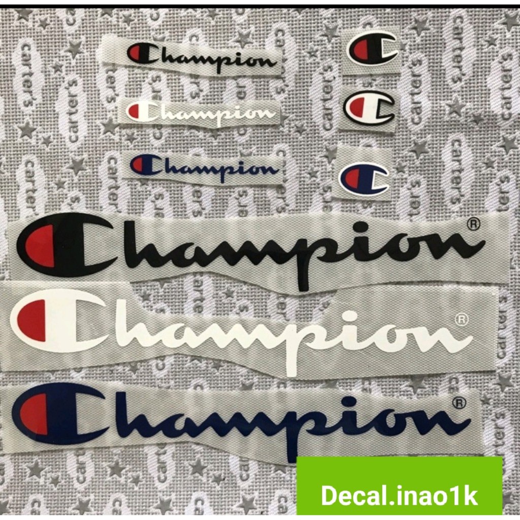 Hình dán nhiệt Champion nhiều size nhiều màu sắc