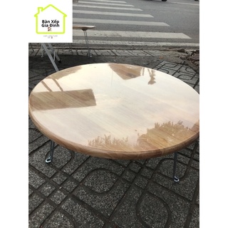 Bàn xếp tròn gỗ cao su chống thấm nước 60cm