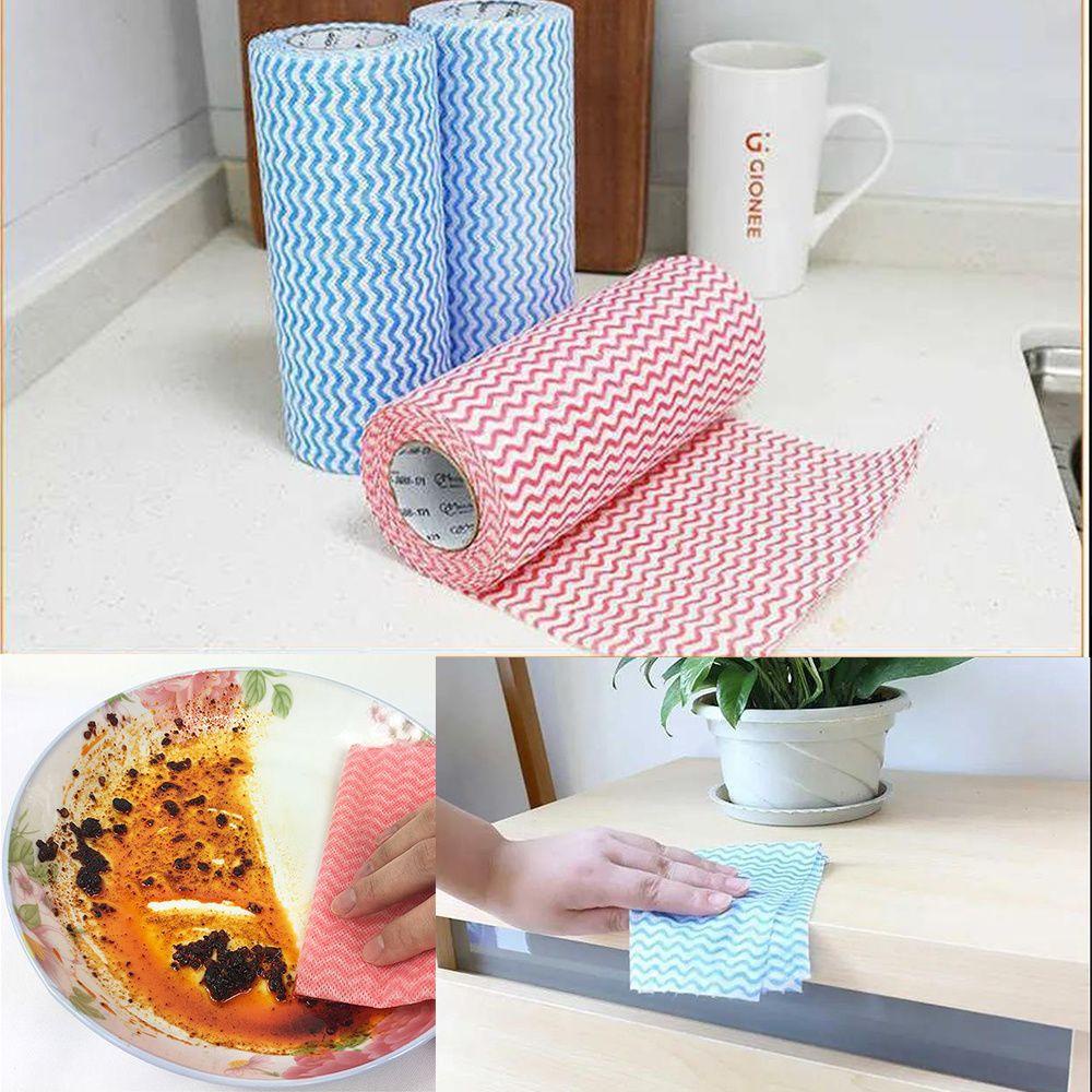 LONTIME Cuộn Vải Lau Chén Dĩa Chống Bám Dầu Có Thể Tái Sử Dụng