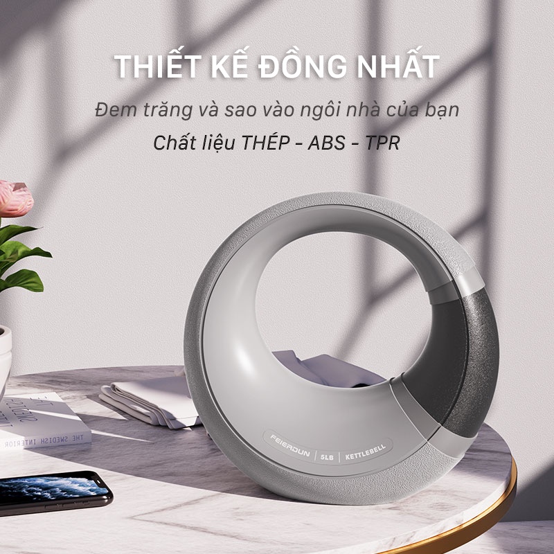 Tạ tay, tạ chuông  lấy cảm hứng từ mặt trăng FED- KB. Khối lượng 5LB - 10LB. Bảo hành chính hãng 12 tháng bởi FED Sport.