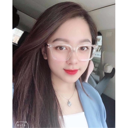 Mắt Kính Thời Trang Trong Suốt Form Vuông Gọng Kim Loại Sang Chảnh - Hazo