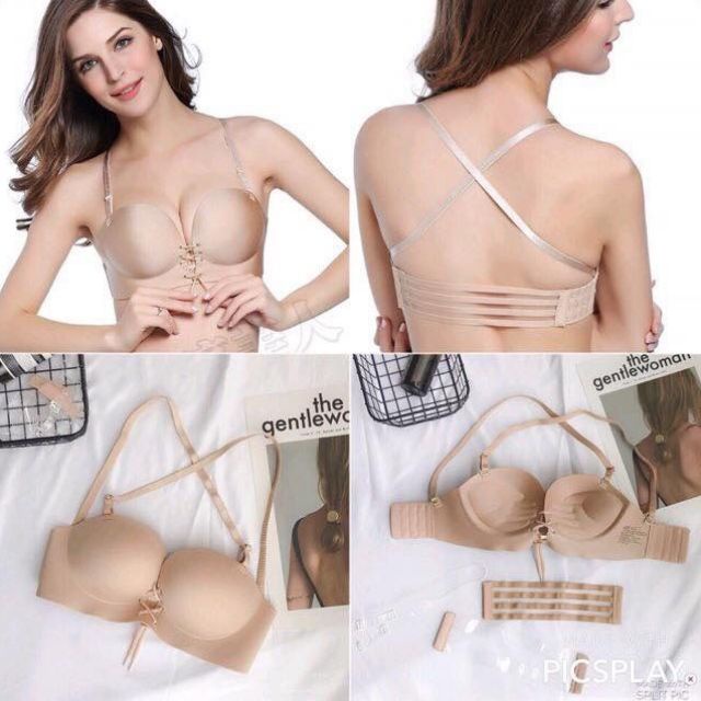 Áo ngực mặc đầm hở lưng - Áo lót nữ bàn tay nâng ngực dây rút tạo khe siêu quyến rũ 683