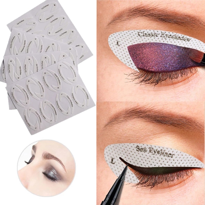 [Hàng mới về] Set 4 khuôn kẻ mắt/trang điểm phấn mắt chất liệu mềm mại phù hợp với mọi hình dạng mắt phụ nữ