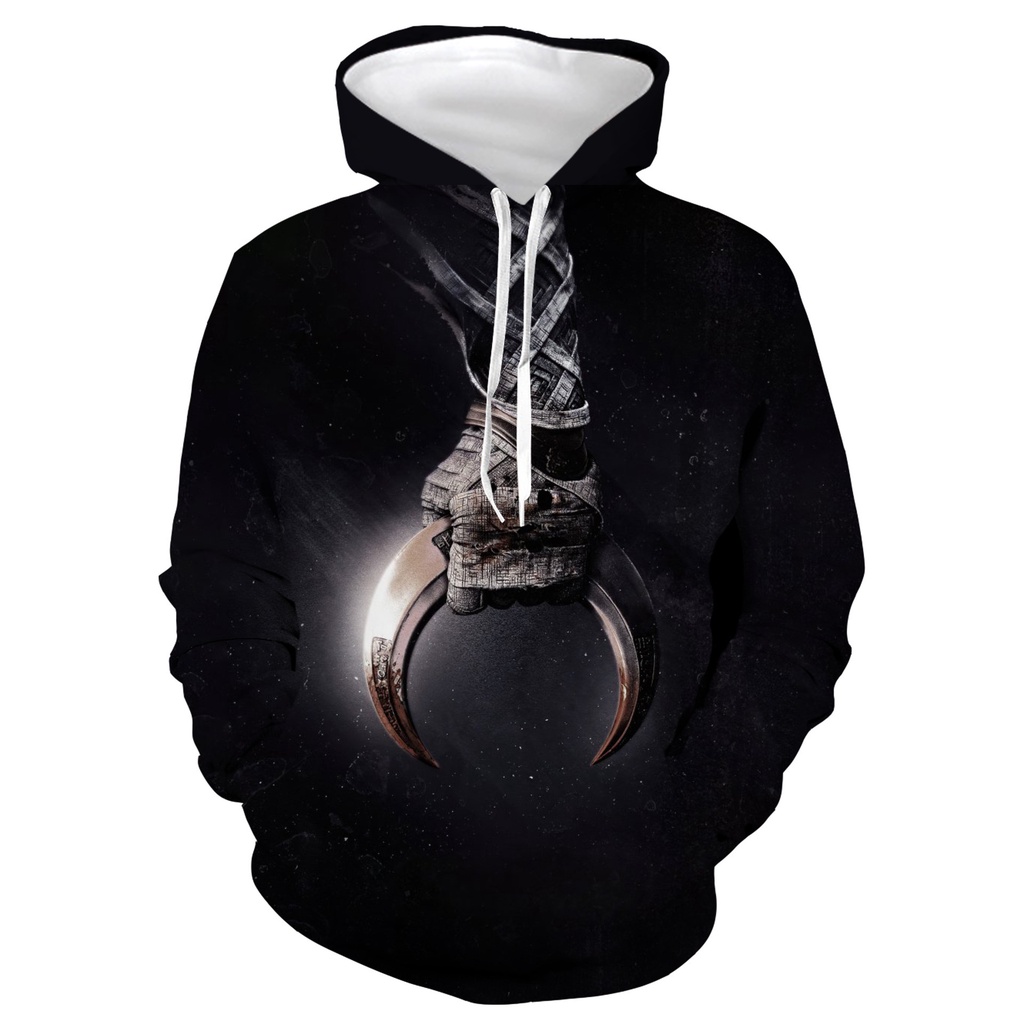 Moon Knight Mới Áo Khoác Hoodie Phối Khóa Kéo Hóa Trang Kỵ Sĩ Mặt Trăng Cho Halloween