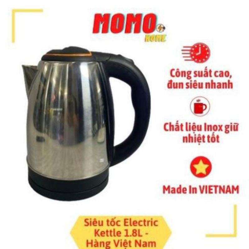 Ấm Siêu Tốc Màu 1,8L Siêu Bền Cách Điện Cách Nhiệt Bảo Hành 12 Tháng