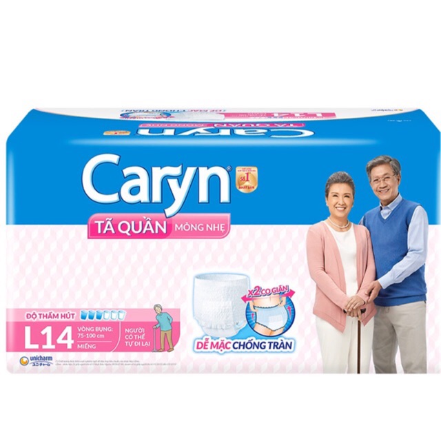 Bỉm Tã quần người già Caryn M16/L14