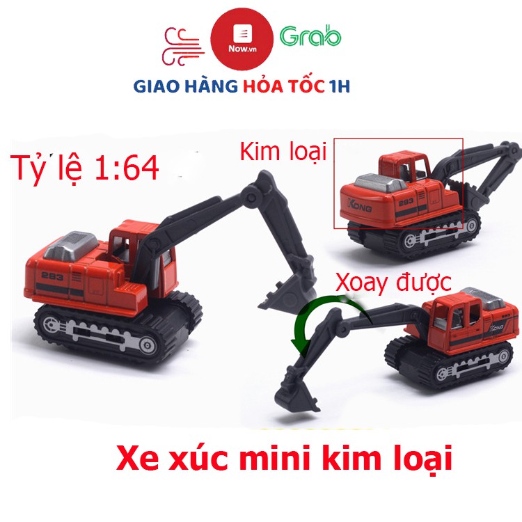 Đồ chơi mô hình xe xúc mini kim loại an toàn cho bé có thể làm trang trí - màu đỏ