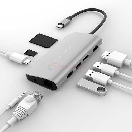 Cổng chuyển đổi HyperDrive 9-in-1 Power USB-C Hub HD30F - Hàng chính hãng