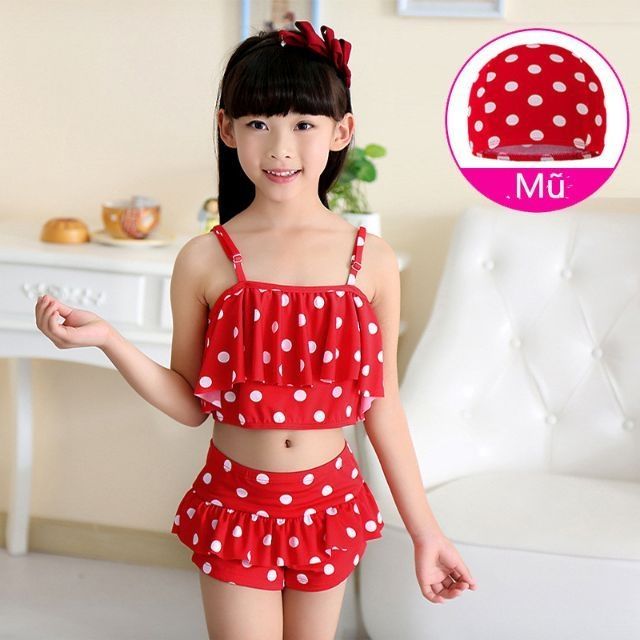 (Có sẵn) Bikini Áo tắm trẻ em hai mảnh(tặng mũ) | BigBuy360 - bigbuy360.vn