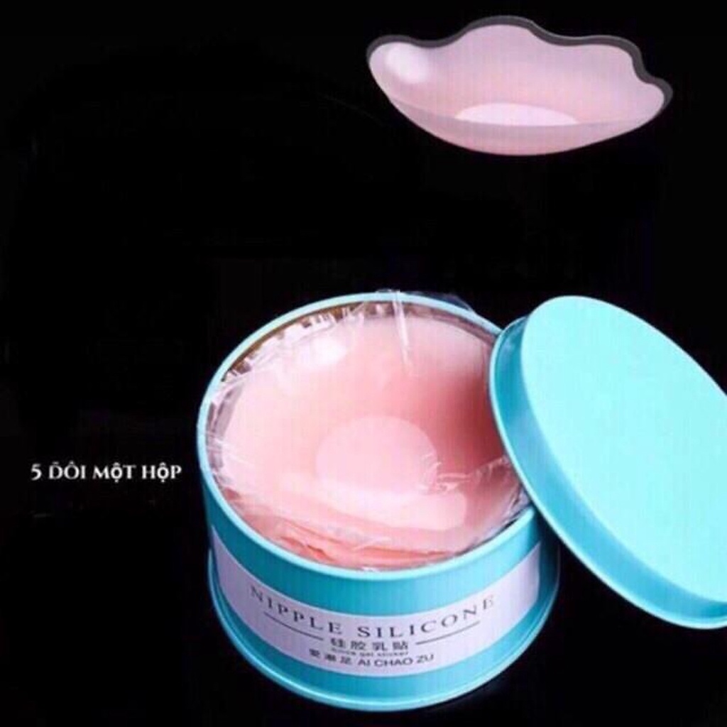 Combo5doi Dán nhũ hoa Freeship Miếng dán ngực bằng silicon sử dụng nhiều lần