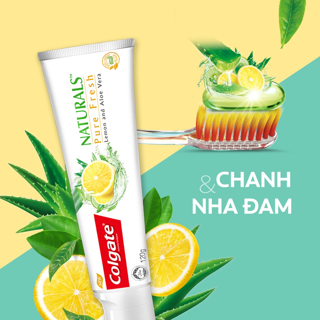 Kem đánh răng Colgate Thiên Nhiên Trà Xanh, Than Tre, Tảo biển và Muối hồng Himalaya 180g