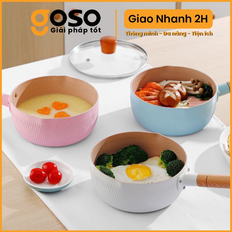 [GOSO] Chảo Chống Dính Sâu Lòng 18cm, Chảo Chiên, Xào, Nấu Đa Năng