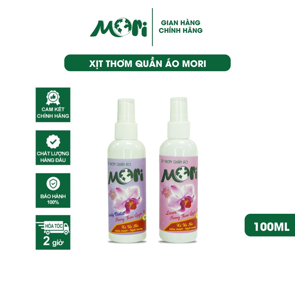 Xịt thơm quần áo Mori, khử mùi ẩm mốc, tiện lợi giúp quần áo thơm ngát cả ngày_100ML