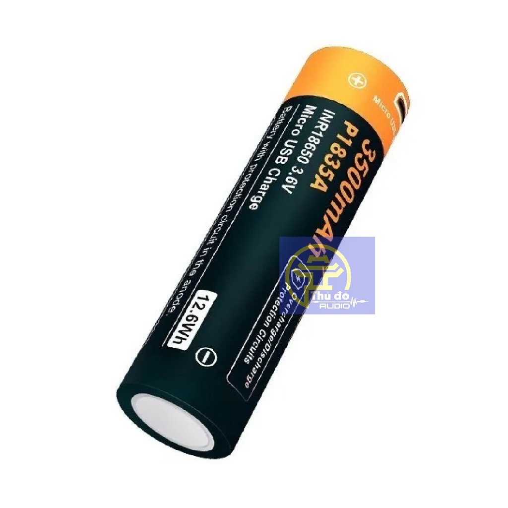 01 Pin 18650 VAPCELL P1835A 3500MAh hàng cao cấp Pin sạc Li-ion 18650 dòng xả 10A có cổng sạc USB