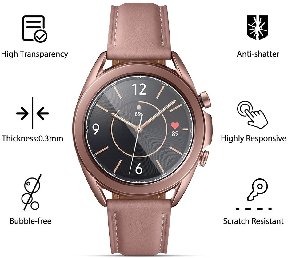 Kính cường lực bảo vệ màn hình đồng hồ chống trầy xước / dấu vân tay cho Samsung Galaxy Watch 3 41mm 45mm