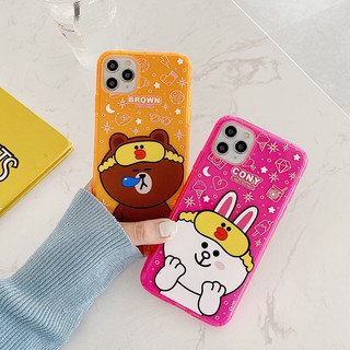 Ốp iphone -Ốp lưng huỳnh quang Gấu brown và Thỏ Cony 6/6plus/6splus/7/8/7plus/8plus/xs/xsmax/11/11promax-HT7N4