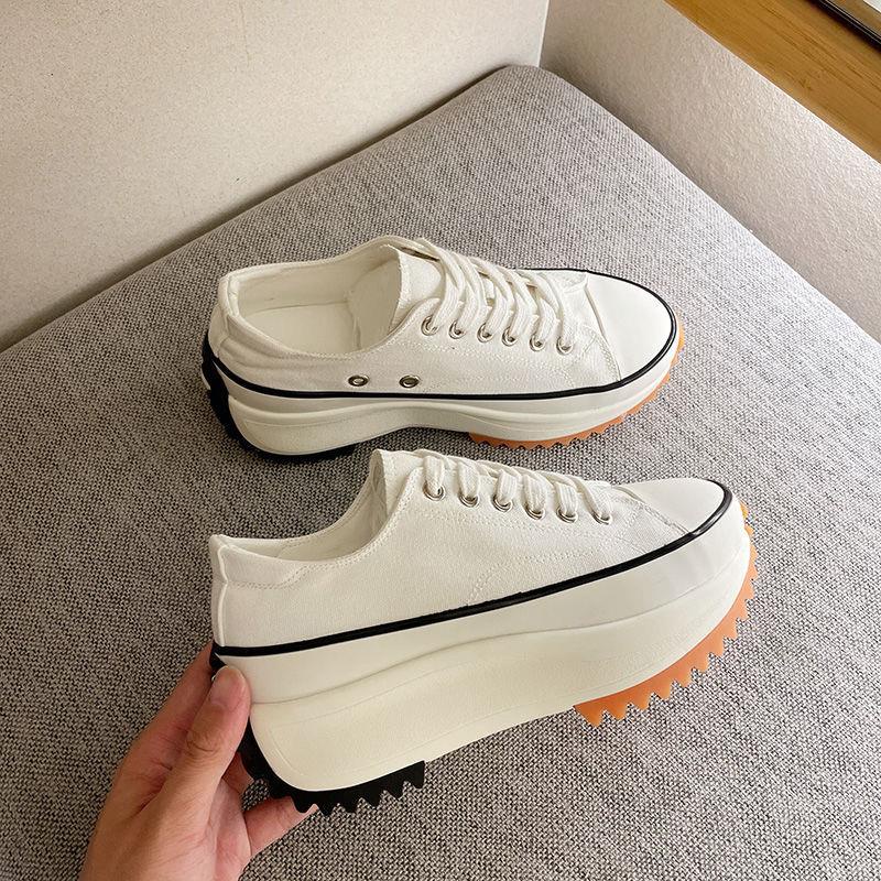 Giày Vải canvas Đế Xốp Dày Tăng Chiều Cao Thoáng Khí Kiểu Châu Âu Thời Trang Xuân Thu 20 Cho Nữ