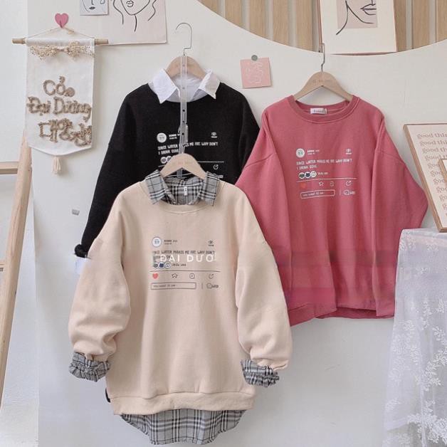 Áo sweater tay dài ❤️ FREESHIP ❤️ áo nỉ bông in chữ SINCE mắt bo gấu nỉ cotton dày ấm form rộng unisex nhiều màu