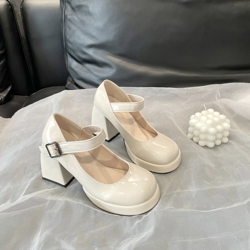 GIÀY BÚP BÊ A330 CAO GÓT MŨI TRÒN QUAI TO ĐẾ CAO 9CM