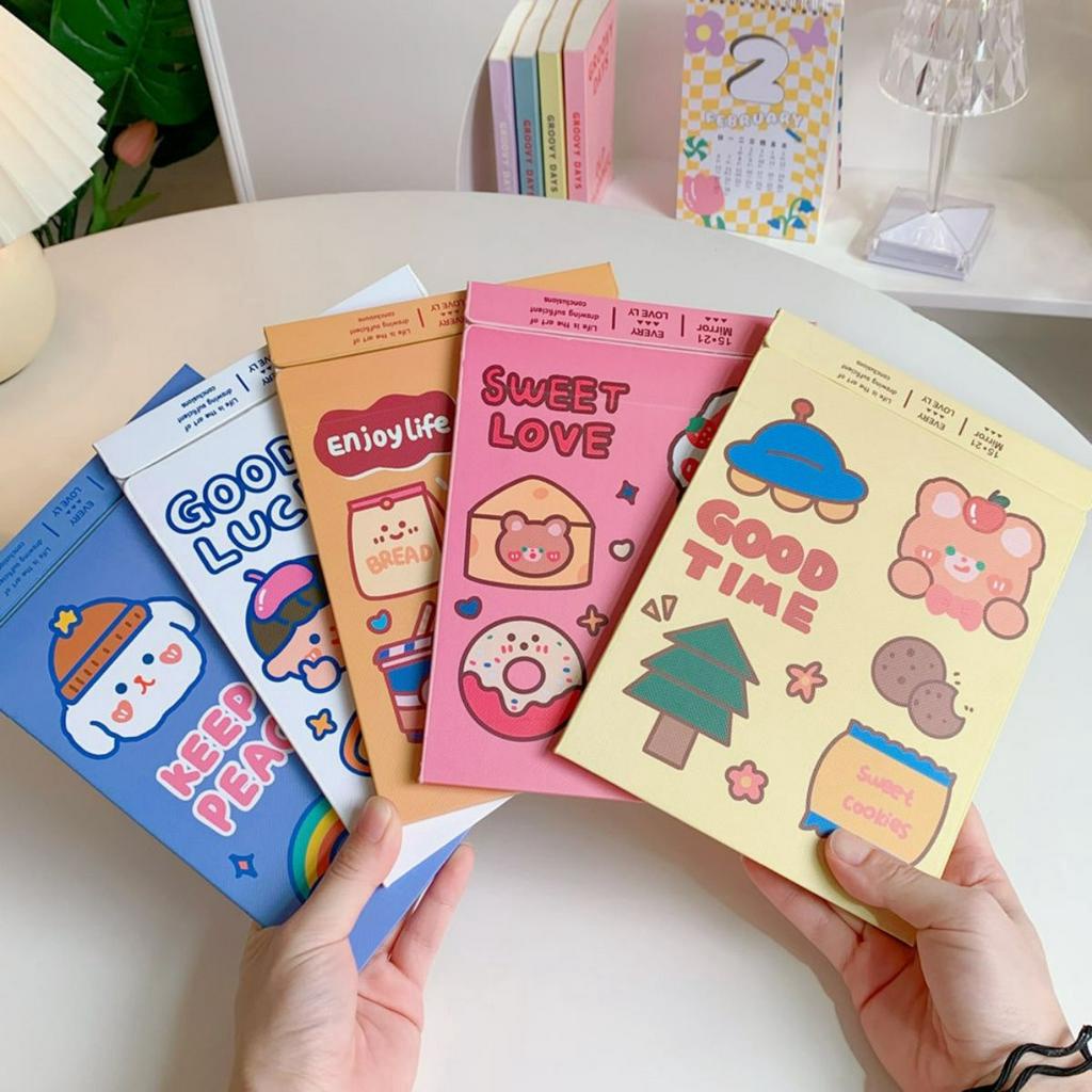 Gương để bàn trang điểm gấp gọn full viền da PU SH119