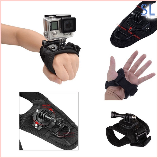 360 Degrees Wrist Band Arm Strap Belt Tripod Mount for GoPro Hero 5/4/3+ Camera