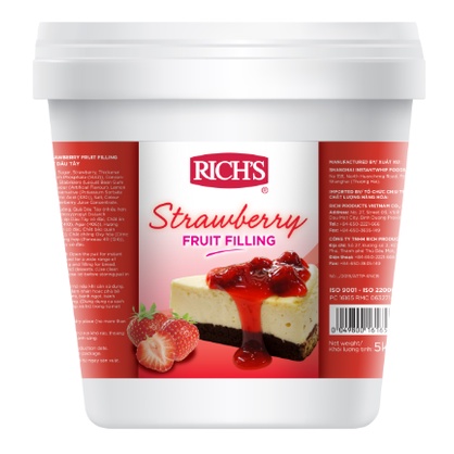 Mứt xác trái cây RICH'S Dâu tây, Việt quất, mứt phủ bóng Glaze Trong xô 2-2,5kg
