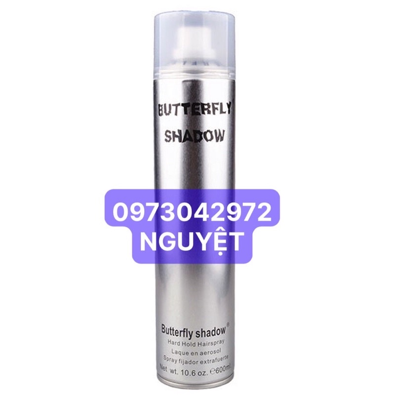 Gôm keo xịt giữ nếp tóc độ cứng 4/5 BUTTERFLY Shadow 600ml