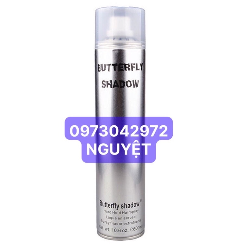 Gôm keo xịt giữ nếp tóc độ cứng 4/5 BUTTERFLY Shadow 600ml