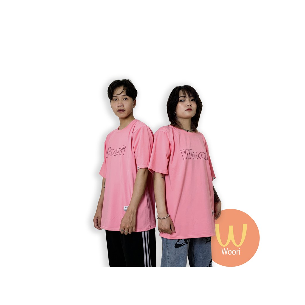 1.Áo thun Unisex Woori Basic Tee nam nữ tay lỡ form rộng Over Size