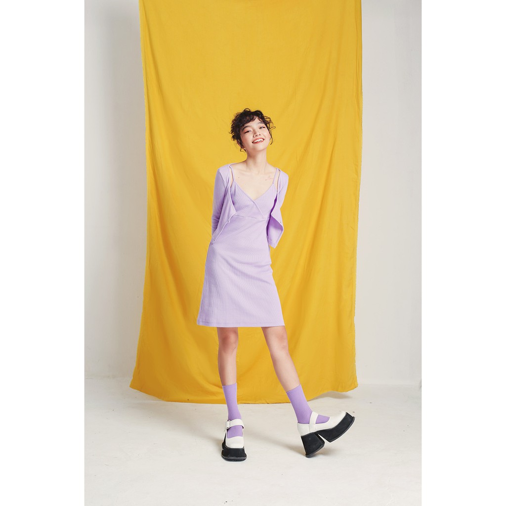 [Mã WABRWA15 giảm 15% đơn 300K] DOTTIE - Áo Khoác Tay Dài Cài Nút Tím Nữ T0135 | BigBuy360 - bigbuy360.vn