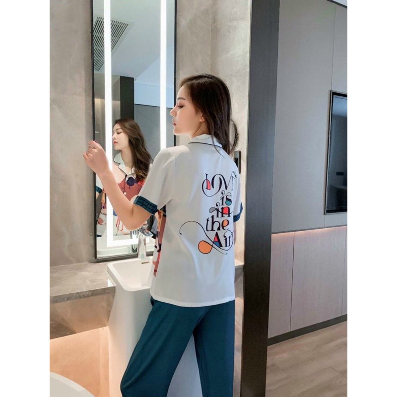 set ngủ piama chất liệu satin cao cấp nhập QC P003