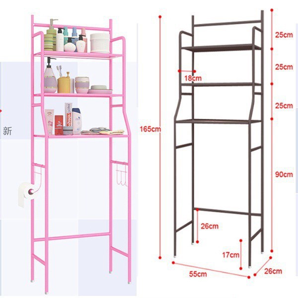 Kệ bồn cầu 3 tầng để sau bồn cầu, kệ nhà vệ sinh trên toilet, Kệ nhà tắm đa năng tiện lợi