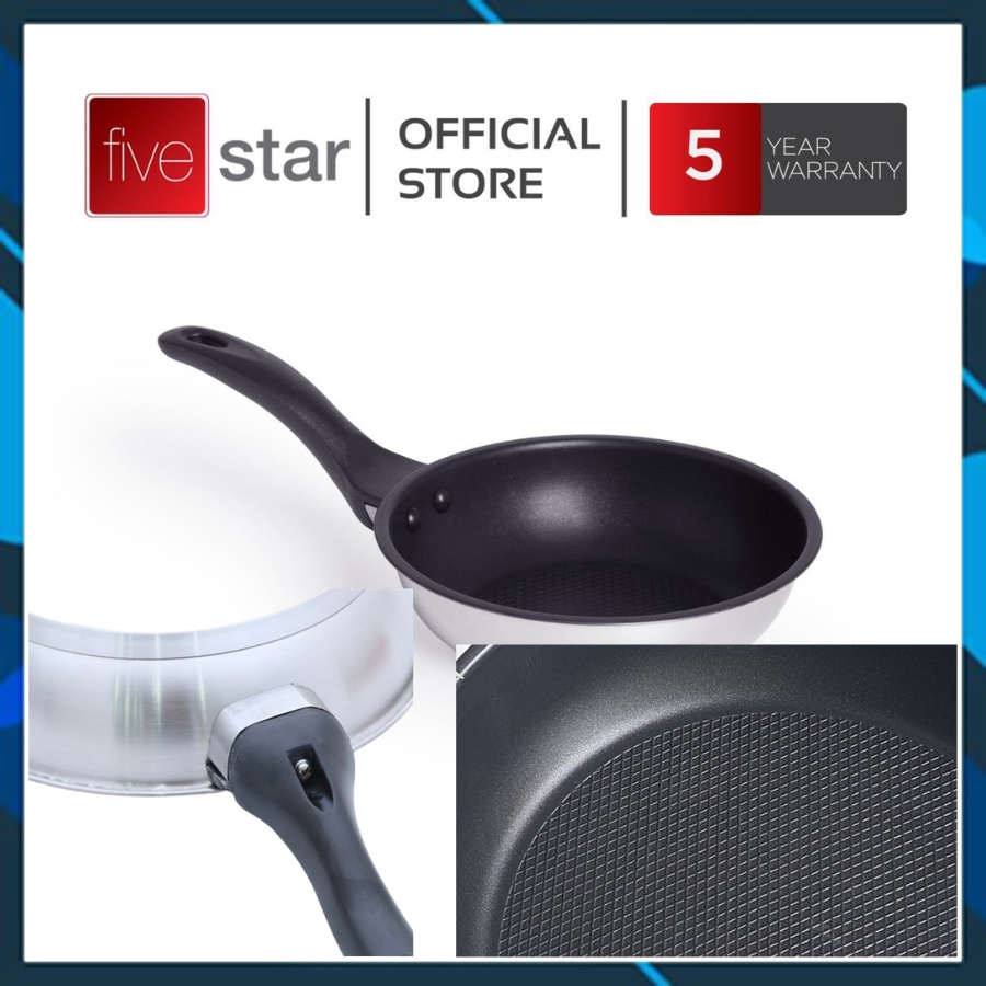 Hàng chính hãng Chảo Từ 3 đáy Fivestar Đủ Kích Thước,chảo inox chống dính đáy từ cao cấp