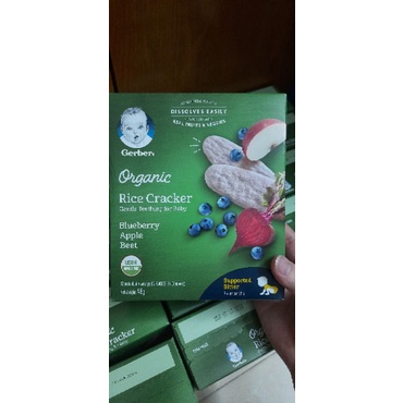 Bánh gạo hữu cơ ăn dặm Gerber Organic vị chuối xoài cà rốt -48g
