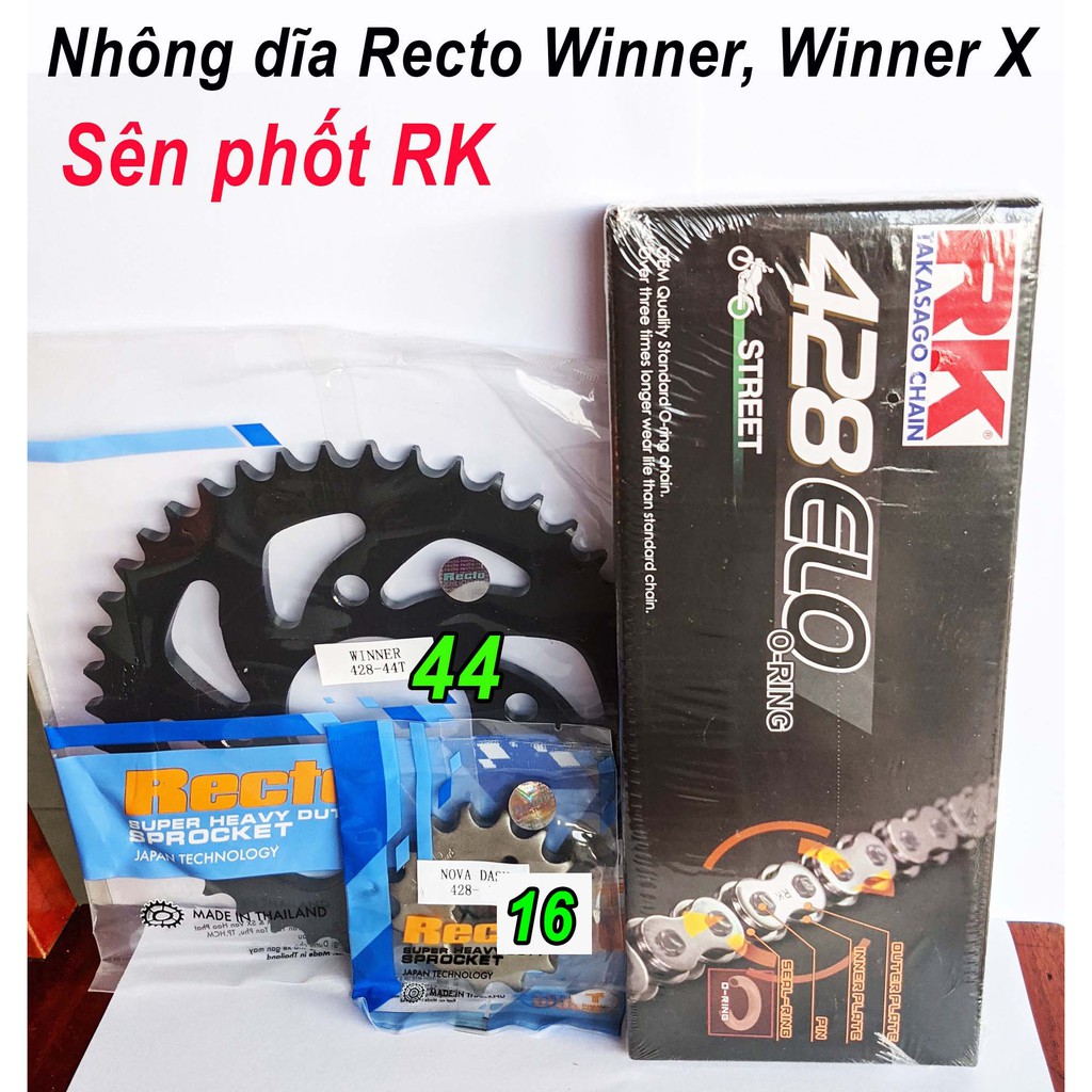 Nhông dĩa Recto Thái, Sên phốt RK Nhật 132 mắc cao cấp cho Winner, Winner X