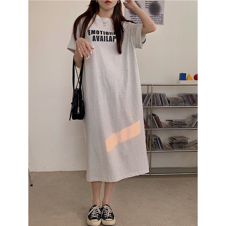Đầm Suông Form Rộng Nữ Thanh Lịch Chất Vải Mềm Mát Nhẹ Nhàng In Dòng CHữ In Hoa Đẹp Lộng Lẫy  Cute Hot Trend TTDS0096