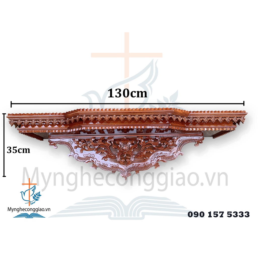 Mẫu Bàn Thờ Công Giáo Cao Cấp | Bàn Thờ Chúa Bằng Gỗ Treo Tường, Lắp Nhà Khách
