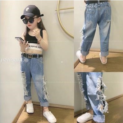 Quần Jean Rách 2023 Kiểu Hàn Quốc Thời Trang Hè Thu Mới Cho Bé Trai / Gái
