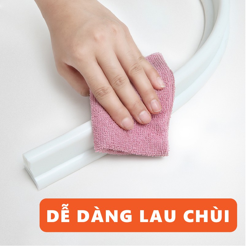 Thanh chắn nước nhà tắm, dải silicon cao su chặn cửa toilet kèm keo dán