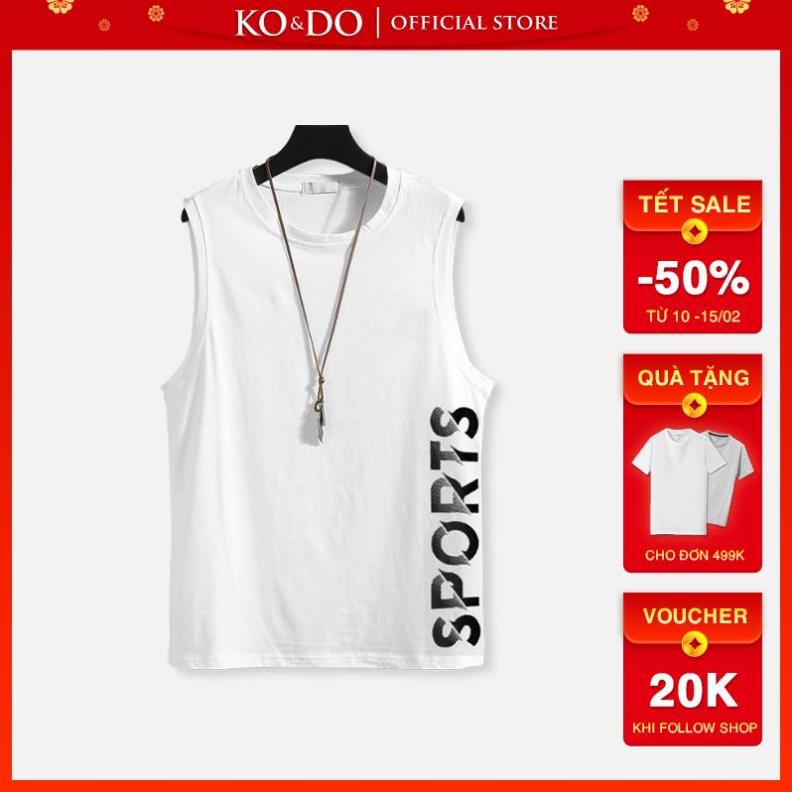 Áo thun nam ba lỗ KO&DO mã TT2 Áo 3 lỗ nam cổ tròn lót TankTop form rộng sát nách tập gym co giãn mùa hè đẹp 2022