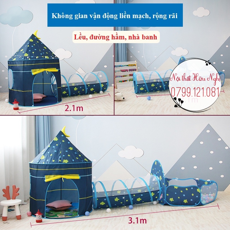 Bộ combo Lều vải,đường hầm,nhà banh cho bé  đồ chơi trẻ em